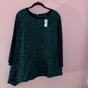 Plus size green top